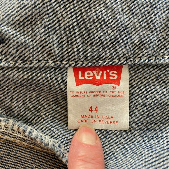 Vtg LEVI'S Trucker Denim Jacket Sz 44 Blue 70506-0216 USA Red Tab Excellent - Picture 5 of 9